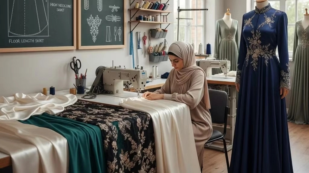 آموزش دوخت لباس مجلسی نازک دوزی گرگان
