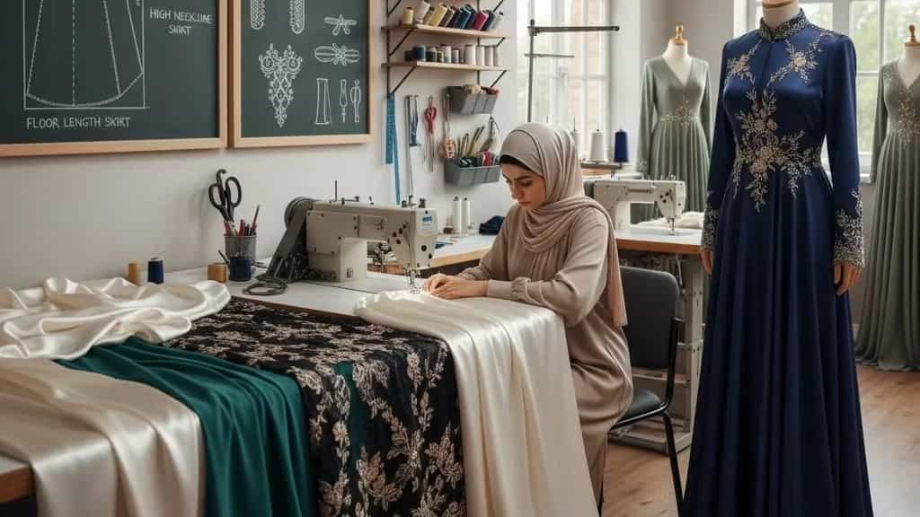 آموزش دوخت لباس مجلسی نازک دوزی گرگان